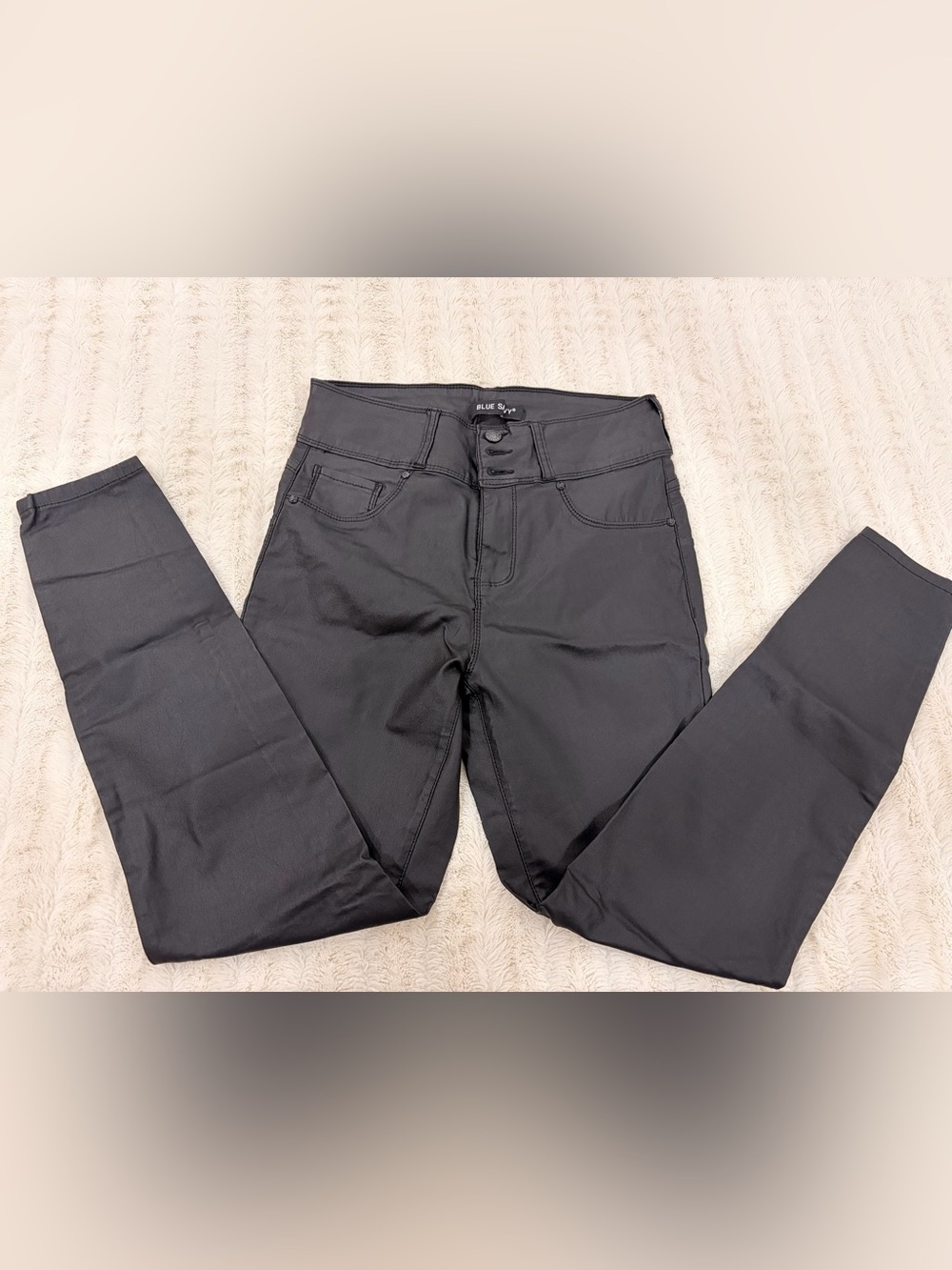 Women’s Black Faux Leather Skinny Jeans